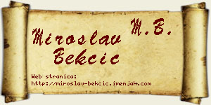 Miroslav Bekčić vizit kartica